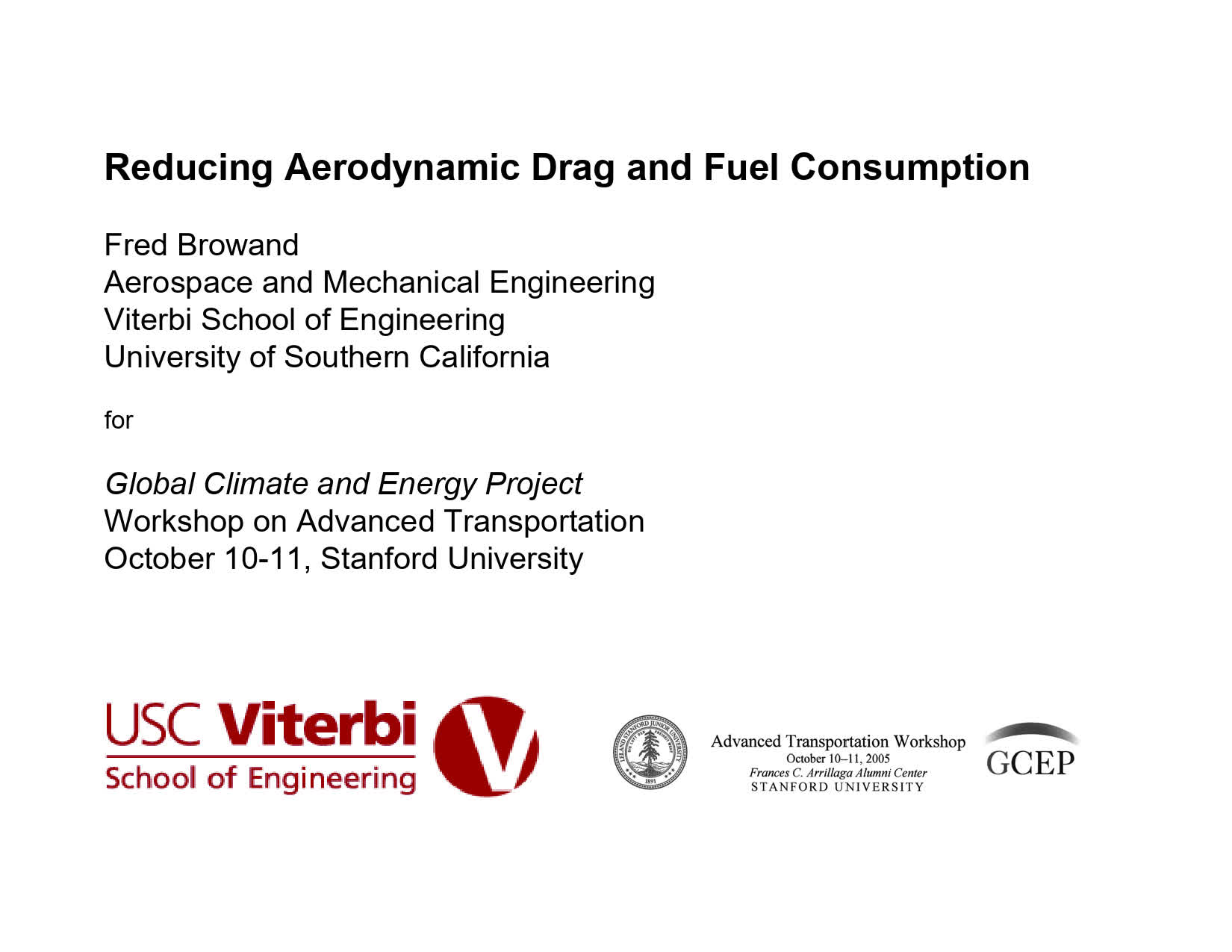 Reducing Aerodynamic Drag and Fuel Consumption